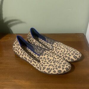 Rothy's Leopard Print Slip-On Flats in Tan and Black